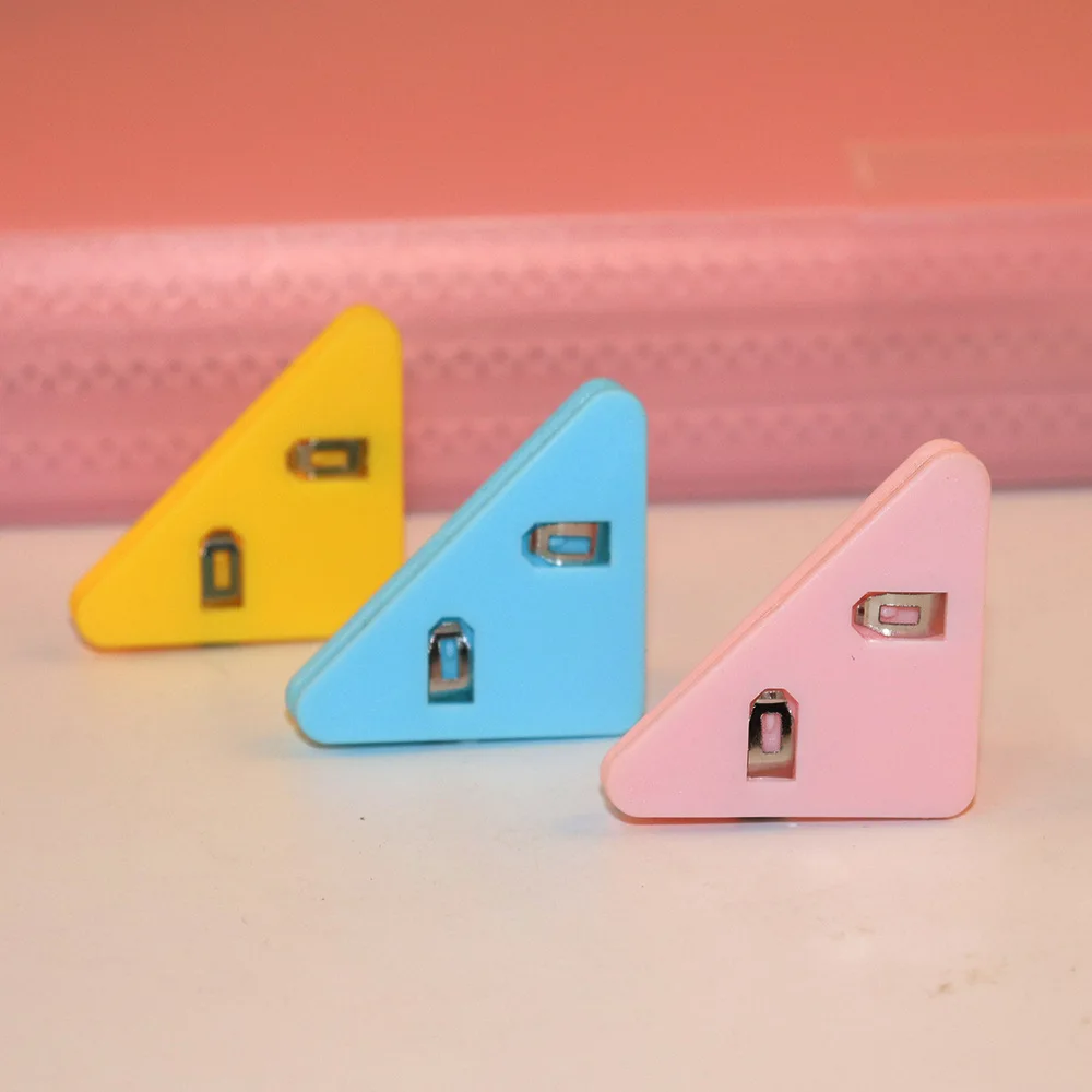 50Pcs Mini Color Corner Clips Photo File Solid Transparent Binder Paper Clip Office School Supply