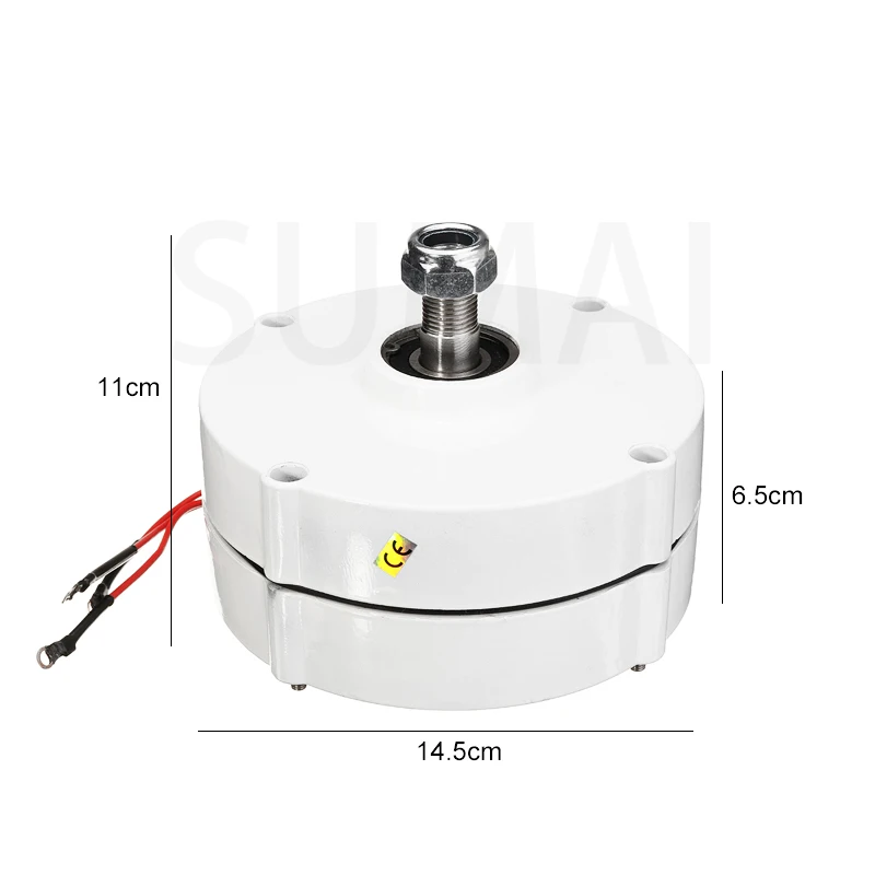 Imagem -02 - Gearless Permanent Magnet ac Alternadores para Turbina Eólica Gerador de Baixa Velocidade Fases 200w 300w 400w 12v 24v 48v Uso Doméstico