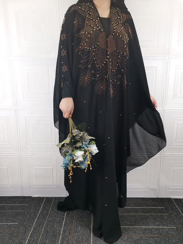 Robe africaine vetement femme 2021 boubou maxi vestido marocaine verde preto muçulmano abayas para mulher dubai turquia dr-326