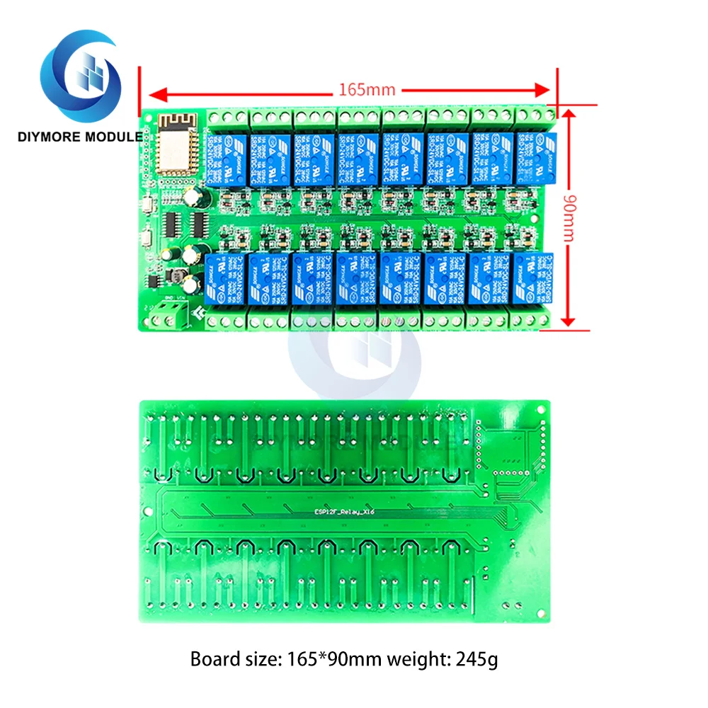 ESP8266 WIFI 16 channel relay module ESP-12F development board power supply 24V/10A