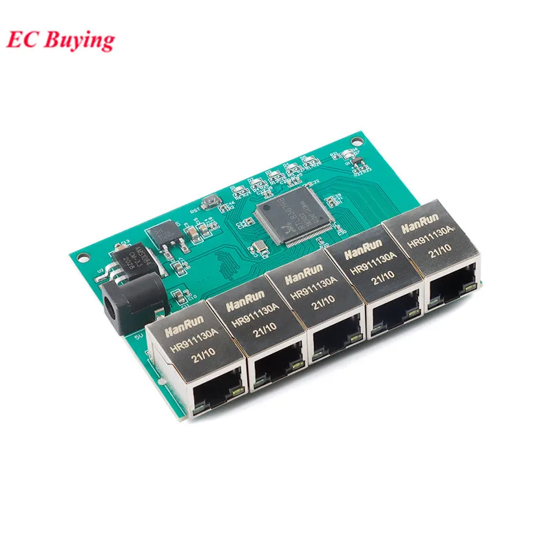 5 Port Switch Module 1000M 100M ACTIVE Network Full Gigabit Ethernet Block Based RTL8367RB Giga-PHY DC 5V 2A LED Indicator Board
