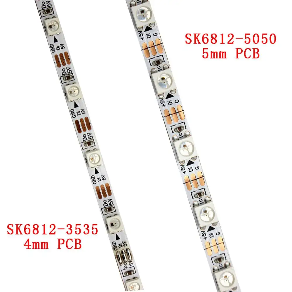 

2maddressable 4mm SK6812 3535 PCB SMD RGB flexible LED strip DC5V input 60pixels/m Non-waterproof same ws2812b