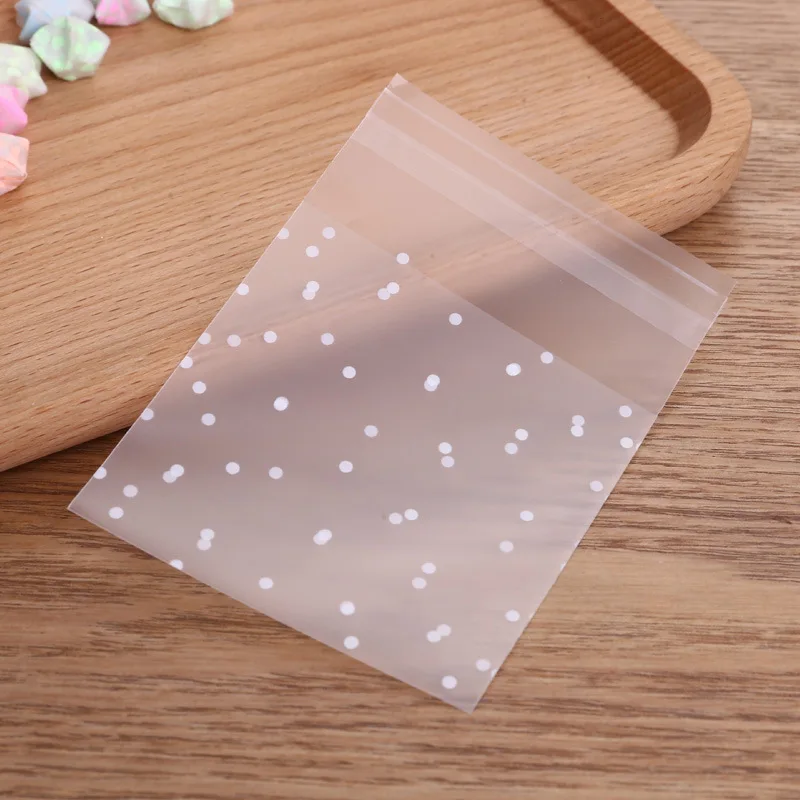 100Pcs Snowflake Christmas Plastic Candy Cookie Biscuits Snacks Jewelry Packaging Bags Adhesive Gift Bag for Home Wedding Party