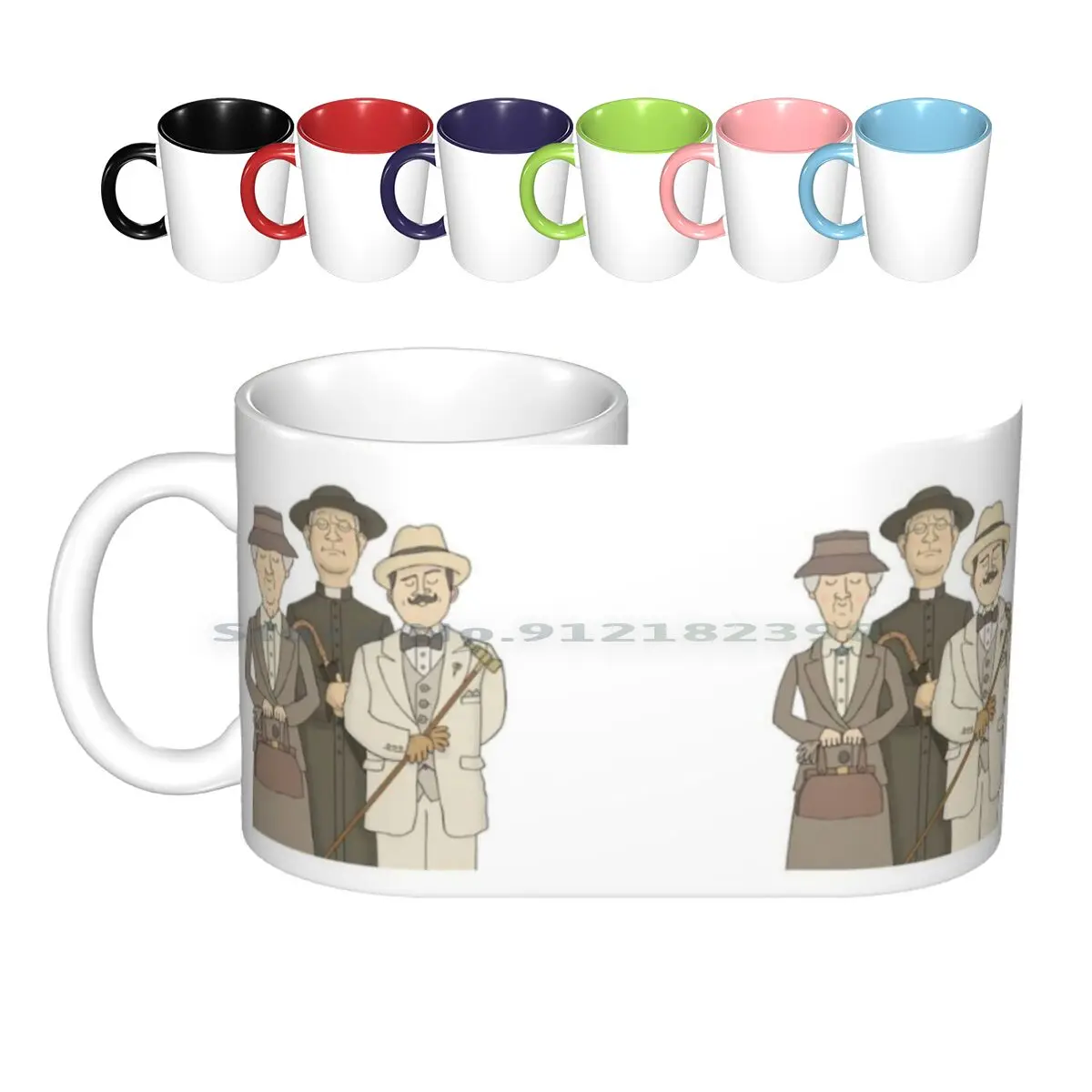 Poirot , Marple And Father Brown Ceramic Mugs Coffee Cups Milk Tea Mug Father Brown Chesterton Agatha Christie Marple Poirot