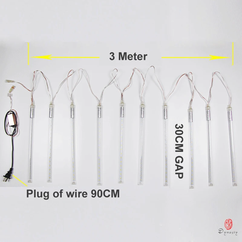 Meteor Lamp Outdoor Linear Tube LED 30/50/80CM Waterproof Tube Raining Effect For Christmas Holiday Festival Decoration Ornament