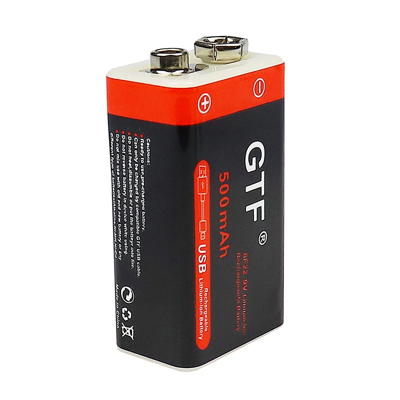 Nowy 9 V 500mAh akumulator litowo-jonowy akumulator do ładowania przez Micro USB baterie 9 v litowo do multimetru mikrofon zabawka pilot KTV