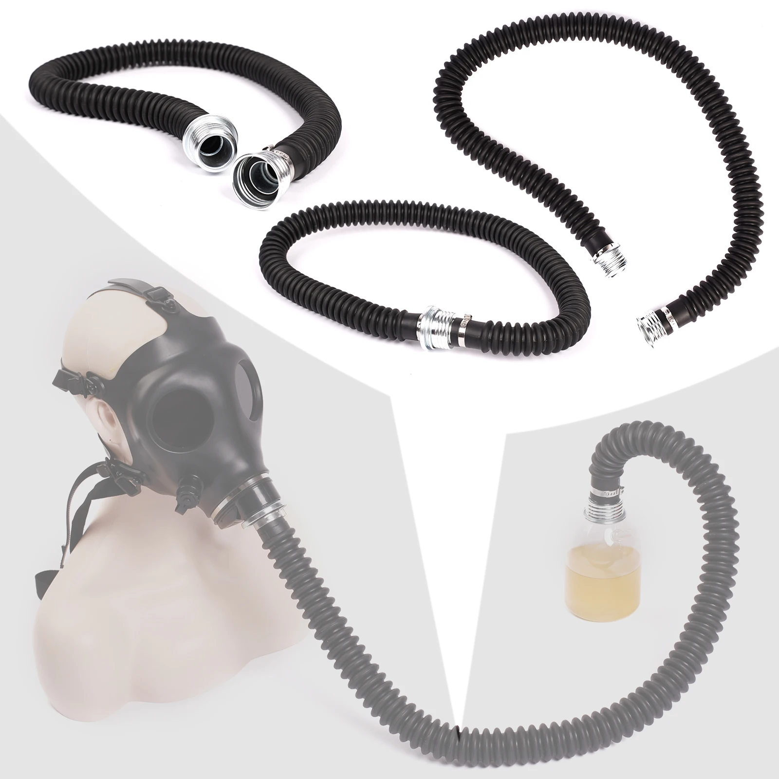 Ftshist Breath Control Tube Threaded Tee 40mm Interface For Latex Gas Mask Sex Suffocation Valve Threaded Connection Accessories