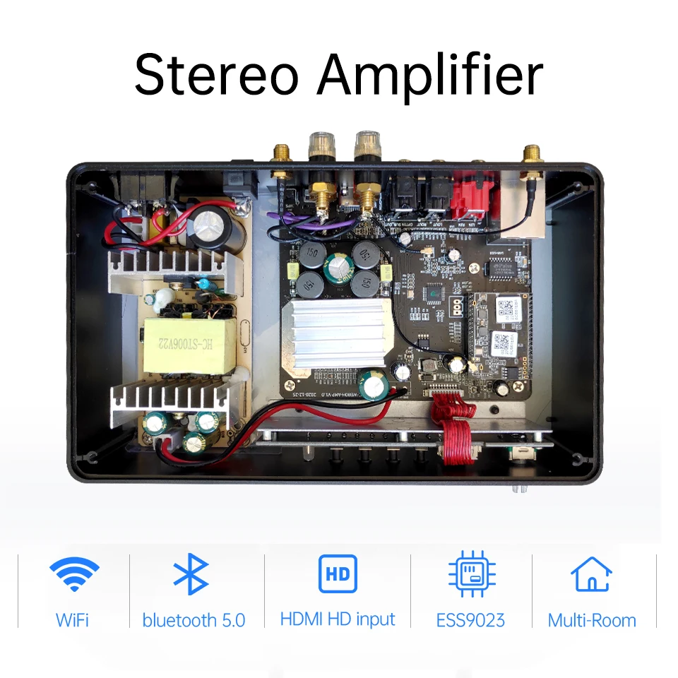Wzmacniacz mocy do odtwarzania cyfrowego Airplay w jednym 60w * 2 es9023 bezstratnego dekodowania audio STA350BW mocy układ wzmacniacza multiroom
