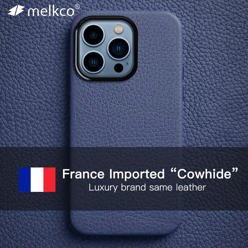 

Melkco France Premium Genuine Leather Phone Case for iPhone 13 Pro Max 12 mini Luxury Brand Same Cow Business