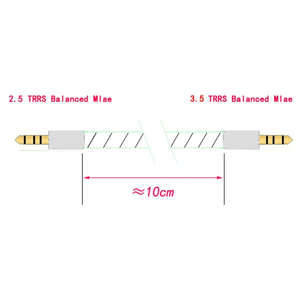 Thoulies HIFI DIY 2.5mm TRRS Balanced Male to 3.5mm TRRS Balanced Male Audio Adapter Cable Silver Plated 2.5mm to 3.5mm Cables
