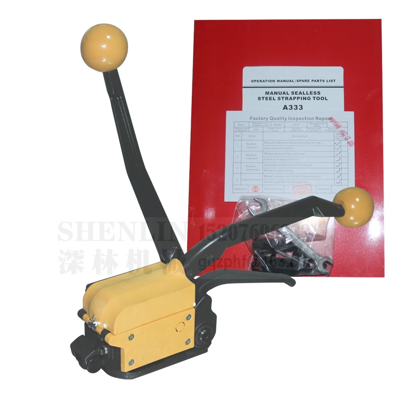 Handmatig Stalen Riem Banding Machine A333 Metal Strapping Machine Buckless Straping Afdichting Packagingbundle Strapper Shenlin Packer