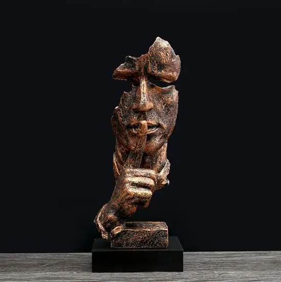 Creative living room art decoration is a gift for golden thinker sculpture Vintage resin crafts