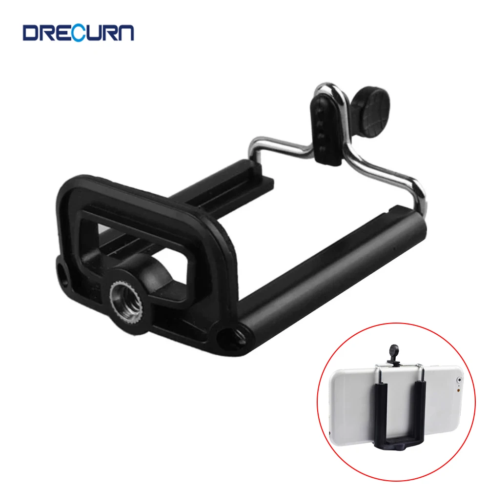 DRECURN Camera Clip Phone Holder Clips Universal 1/4 Screw Mount Bracket U Phone Clip Smartphone Cell Phone Tripod Stand