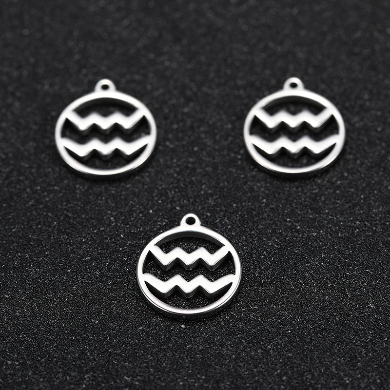 Teamer-colgante de acero inoxidable para fabricación de joyas, amuletos flotantes de 12 piezas del zodiaco, Géminis, Aries, Libra, Taurus, 12