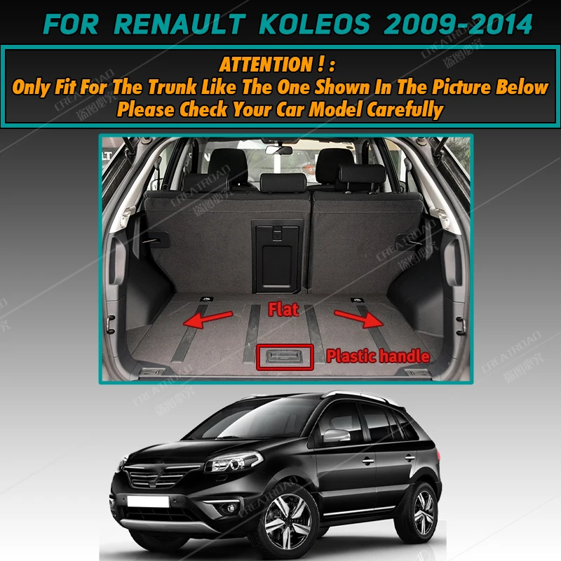 Car trunk mat for Renault Koleos 2009 2010 2011 2012 2013 2014 cargo liner carpet interior accessories cover