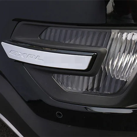 Car Plastic Chromed ABS Front Fog Lamp Cover Fog Light Trim For Ford Explorer 2016 2017  Accessories