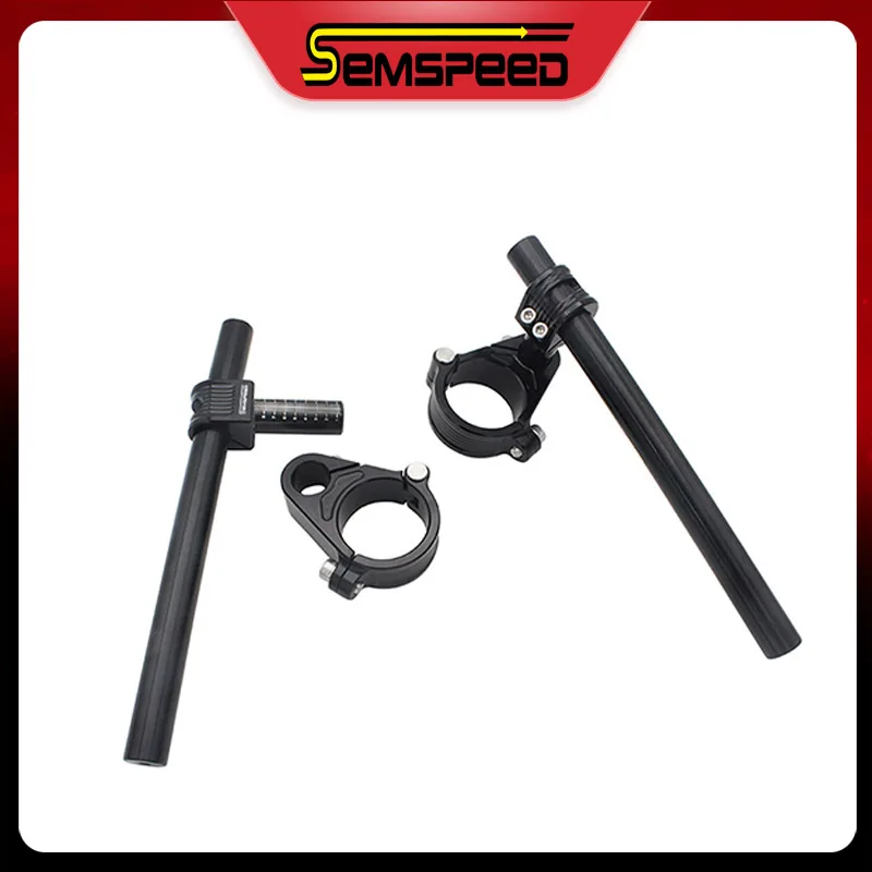 

SEMSPEED Universal Motorcycle 48mm 51mm 53mm 58mm Adjustable Riser High Clip Ons Solid Handlebar Fork Tube Lift Clip on Top