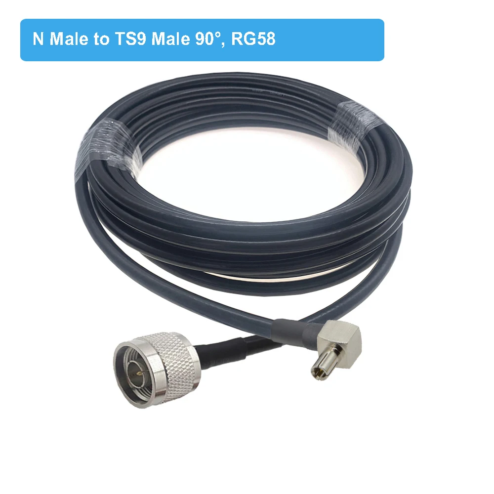 RG58 Cable N Male to TS9 Male Plug Right Angle Connector 50 Ohm RF Coaxial Cable 3G 4G USB Modem Extension Cord Jumper Pigtail