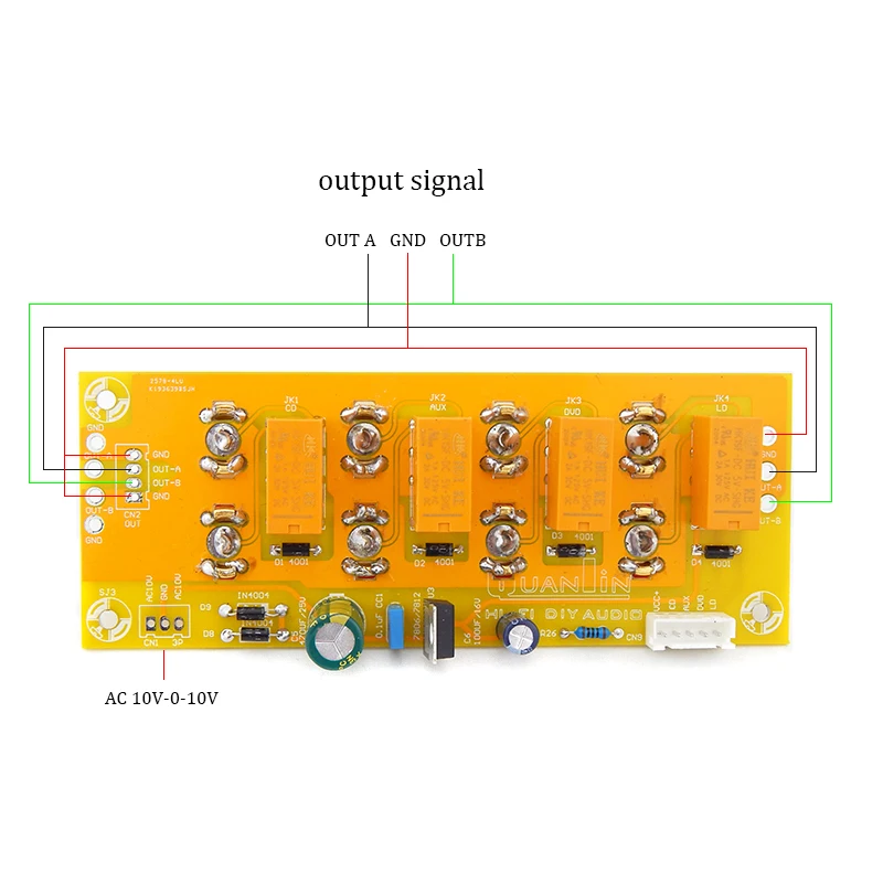 4CH select 1 RCA input Source Selector board for Hi-End Audio Amplifier Preamplifier DIY Kit assembled board 4 ways in 1 output