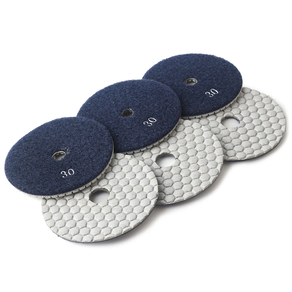 Grit 30# 4 Inch 100mm Diamond Flexible Dry Polishing Pads Disc for Stone Concrete