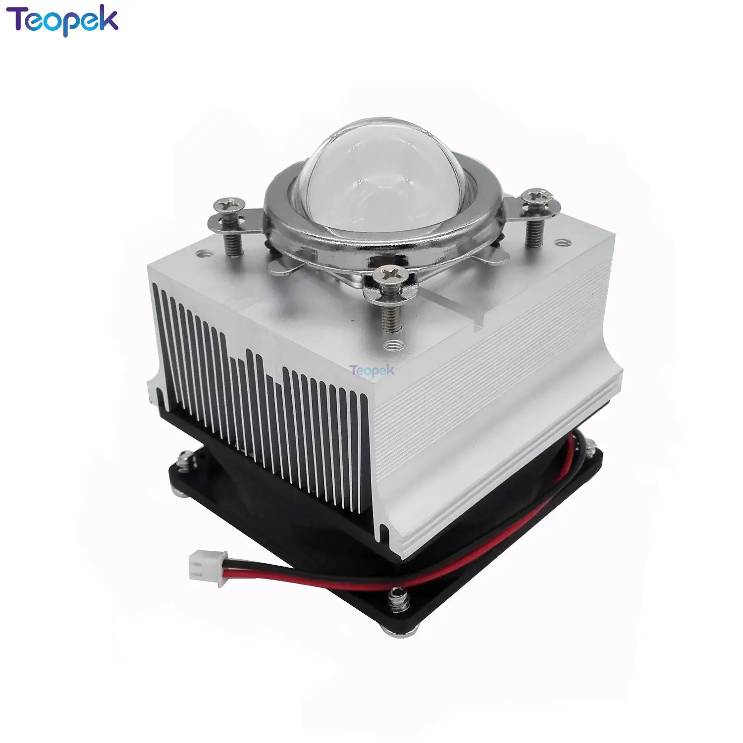 Led Cooling System LED Aluminium Heat Sink Cooling Fan + 60/120degree 44mm Lens + Reflector Bracket For 20-100W High Power LED