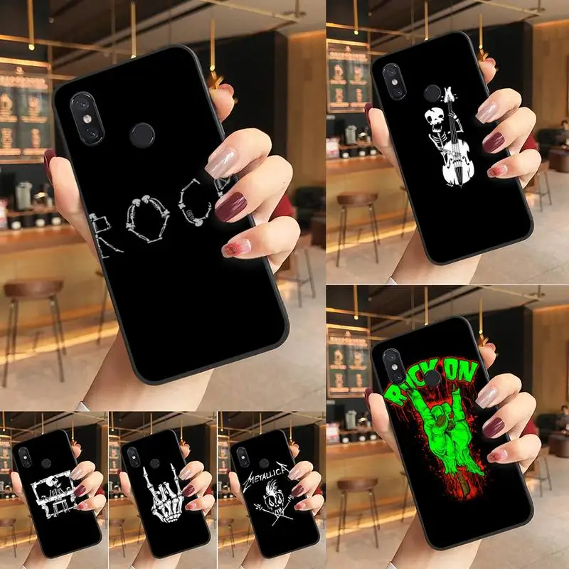 Yinuoda Rock roll skull Coque Shell Phone Case Phone Case For Redmi K20 Note 5 7 7a 6 8 Pro note 8T 9 Xiaomi Mi 8 9 SE