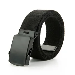 New Unisex Automatic Buckle Fashion Nylon Belt Classic Popular Casual Light Practical Woven Smooth Women Men Canvas Belt 3.8cm