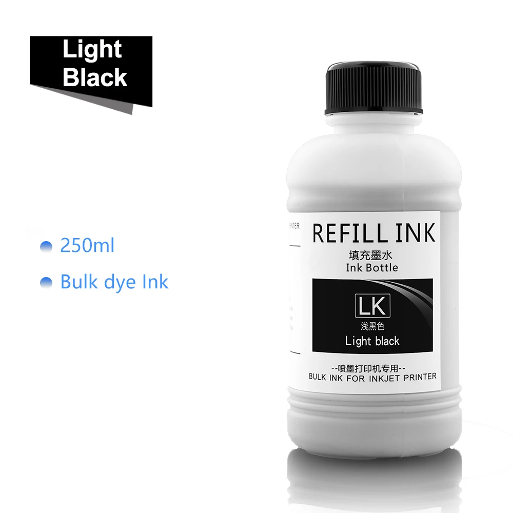 250ML Refill Dye Ink Kit For Epson Stylus Photo 950 960 2100 2200 R1800 R1900 R2000 R2400 R2880 R3000 SC- P400 Inkjet Printer