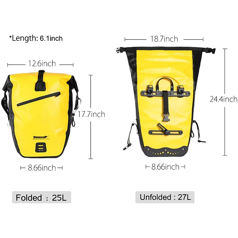 Rhinowalk 25-27L Waterproof Bicycle Bag Travel Cycling Bag Basket Bicycle Rear Rack Tail Seat Trunk Bags bicycle bags