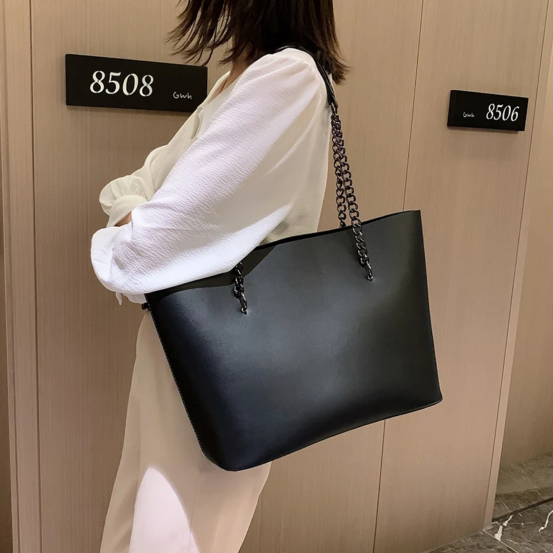 Large Capacity Fashion Shoulder Bags For Women Chains PU Leather Handbag Totes Luxury Top-handle Travel Bag bolsa feminina