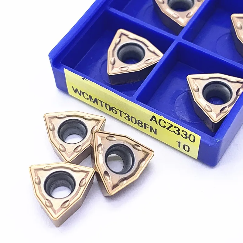 เปลี่ยนใส่ WCMT06T308 FN ACZ330เครื่องกัดเครื่องกลึง CNC เครื่องมือ WCMT 06T308แทรกสำหรับ U เจาะเครื่องกลึงใส่