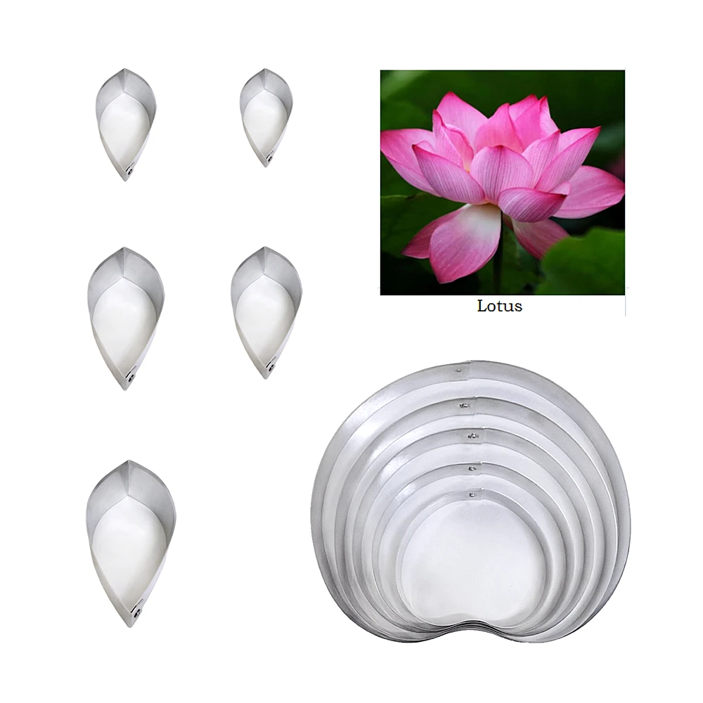 Lotus fondant sugar flower cutters baking cake decorations Polymer Clay Cold Porcelain gumpaste tools