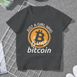 Bitcoin을 사랑하는 소녀 여성 티셔츠 Cryptocurrency Crypto Miner 미적 빈티지 여성 의류 코튼 그래픽 탑스