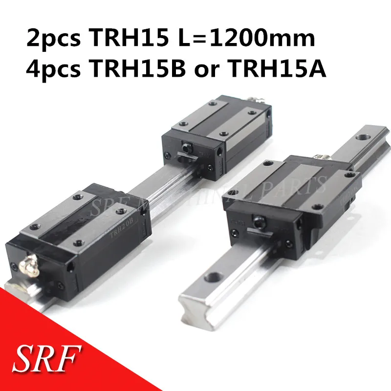 

Square Guide Linear Rail 2pcs TRH15 L=1200mm with 4pcs Slide Block for CNC