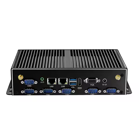 Fanless Mini PC Intel Core i3 4005U i5 4200U i7 4500U 6x RS232 DB9 2x Gigabit Ethernet 4G LTE WiFi HDMI VGA 6xUSB Windows Linux
