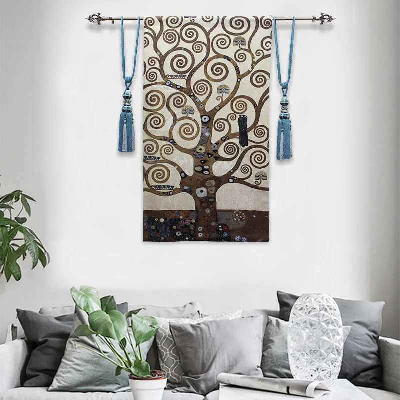 Belgian Tapestry Art Wall Carpet European Fabric Soft Decoration Villa Entrance Wall Decoration Hanging Painting Fortune Tree