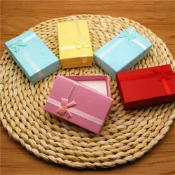 Fashion Bow Jewelry Box Bracelets Ring Earrings Necklace Pendant Storage Box Square Jewelry Display Cases Gift Packaging Box