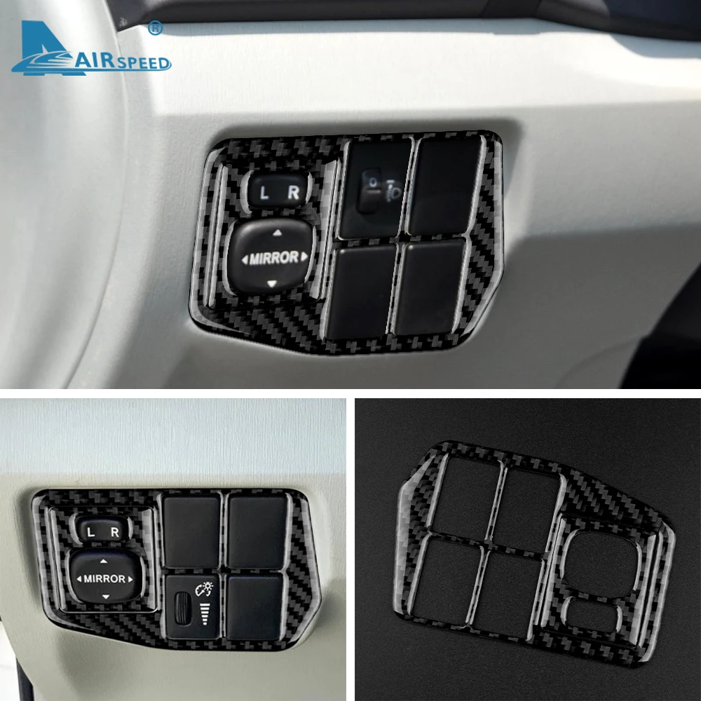 Real Soft Carbon Fiber for Toyota Prius 2010 2011 Accessories Interior Trim Car Headlight Side Mirror Switch Button Sticker image 5