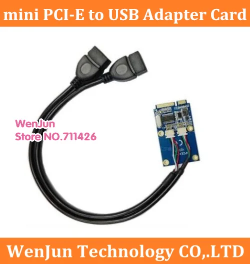 High Quality mini PCI-e to Dua Port USB Adapter card for notebook mini pcie to usb2.0 adapter card-5pcs