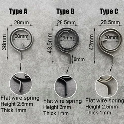 Bobina de resorte de manija de cerradura de puerta de alambre plano, 28mm, tipo A, tipo B, tipo C