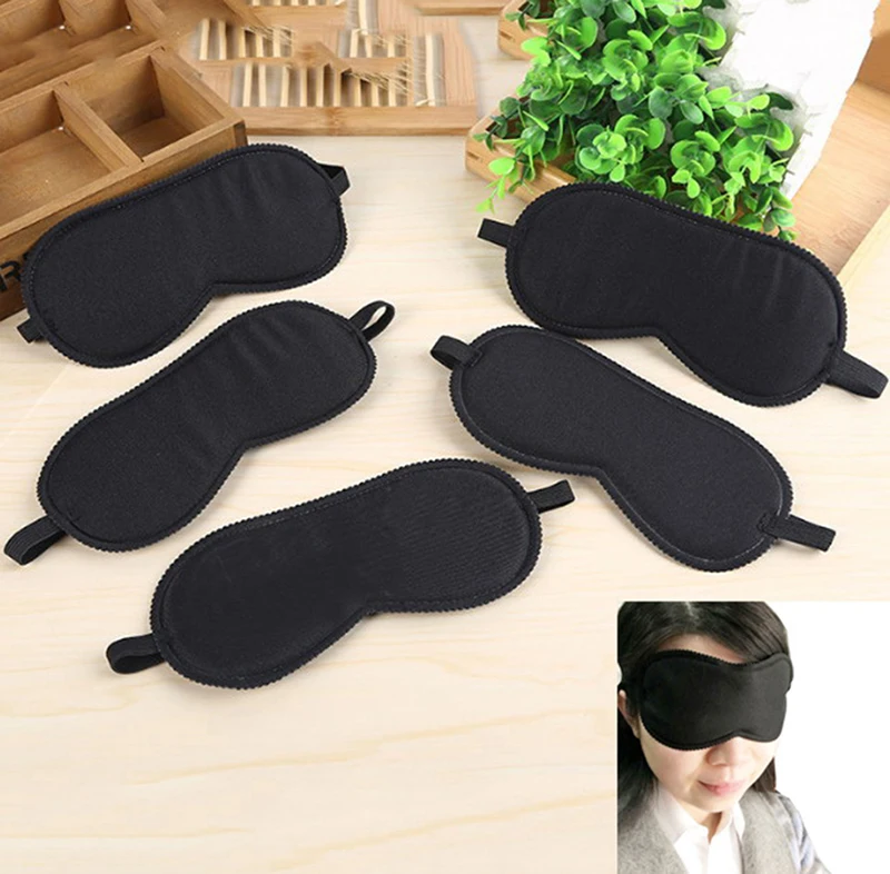 Draagbare Zachte Oogmasker Zwart Snelle Slapen Eyeshade Cover Eye Maskers Schaduw Patch Vrouwen Mannen Blinddoek Reizen Sleepmasker