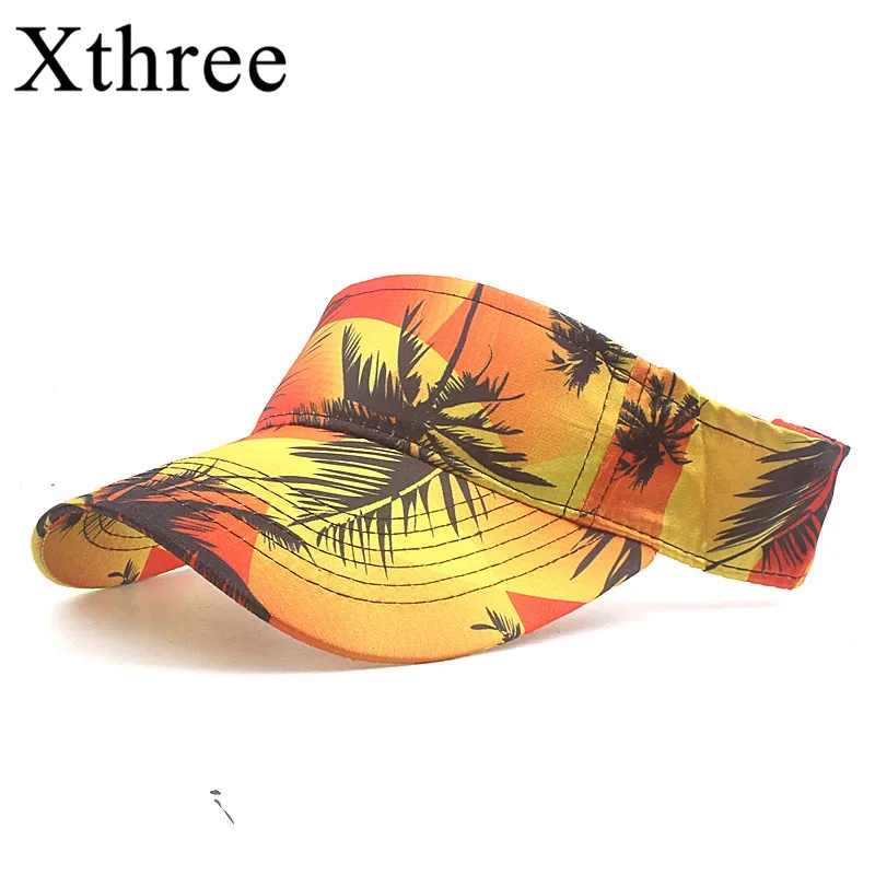 

Xthree Summer Women Top Air Cap Flower Printing Sun Visor Cap Outdoor Travel Sun Hat Ladies Sunshade Hat Beach Cap