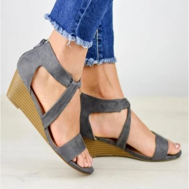 

2022 Summer New Women Sandals Fashion Wedges Platform Shoes Woman Flock Gladiator Casual Plus Size 43 Gladiator Ladies Sandals