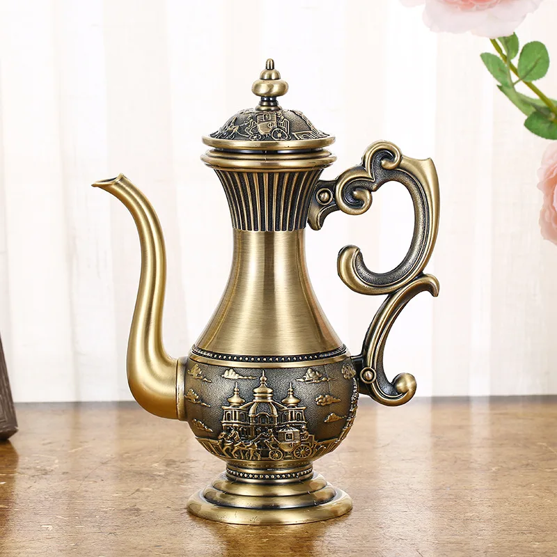 Metallic liquor jug home high-end vintage nostalgic antique generation creative bronze jug wedding classical decoration