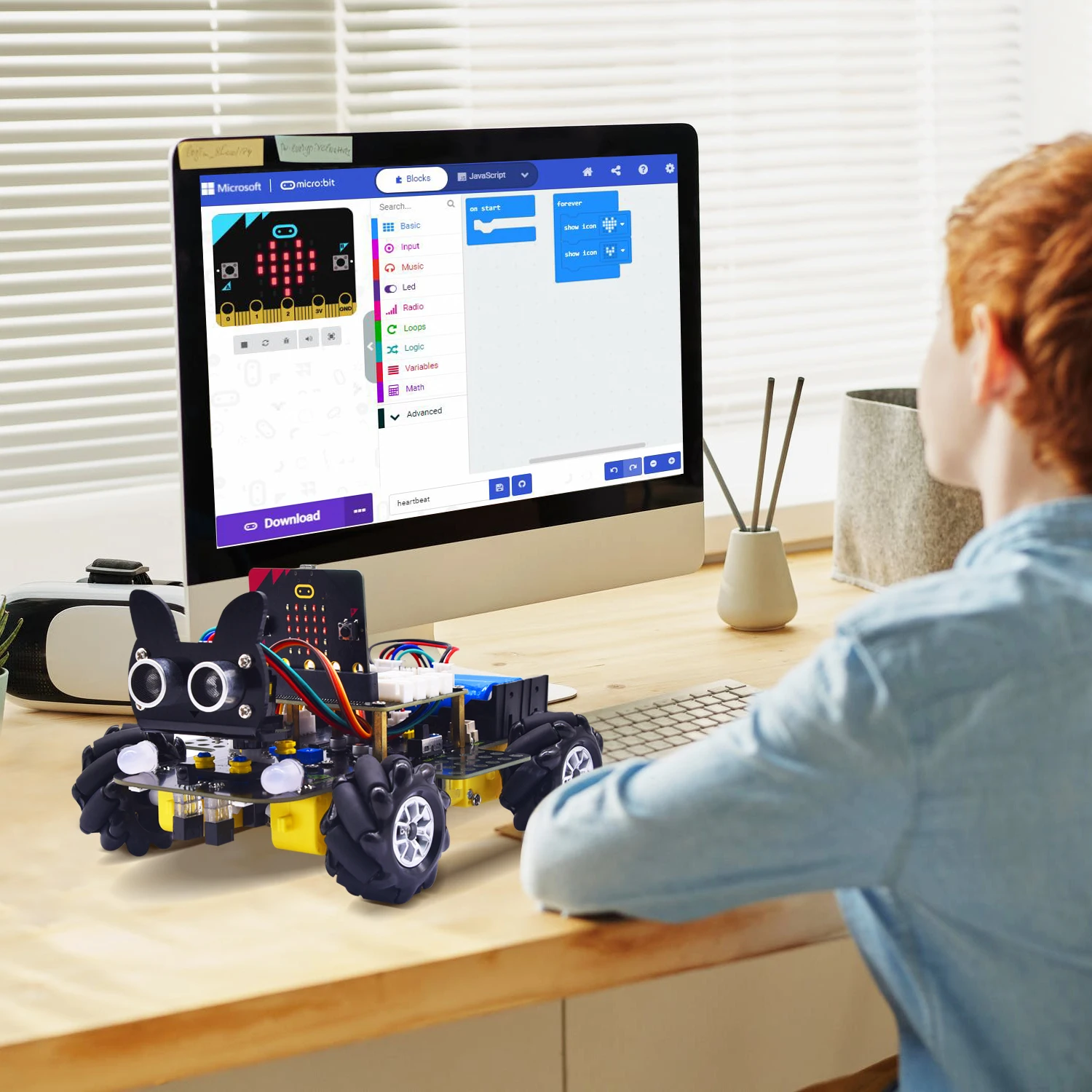 Keyestudio 4WD Microbit Mecanum Wheel Robot Car Kit For Micro:Bit V2 Robot Car Support APP Control /Makecode &Python Programming