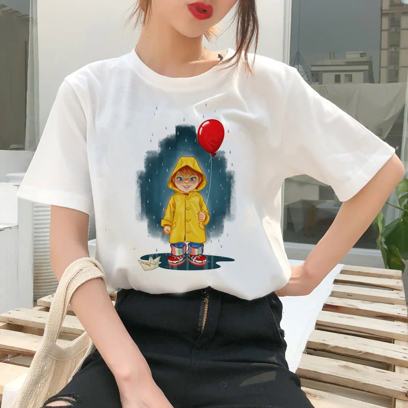 chucky t shirt Horror High cool women top Quality new streetwear tee t-shirt fashion ulzzang female shirts femme  tshirt