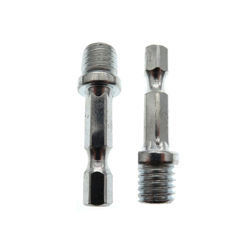 2 pz 1/4 "M10/M14 esagono adattatore biella trapano mandrino lucidatura disco esagonale biella accessorio di perforazione del metallo