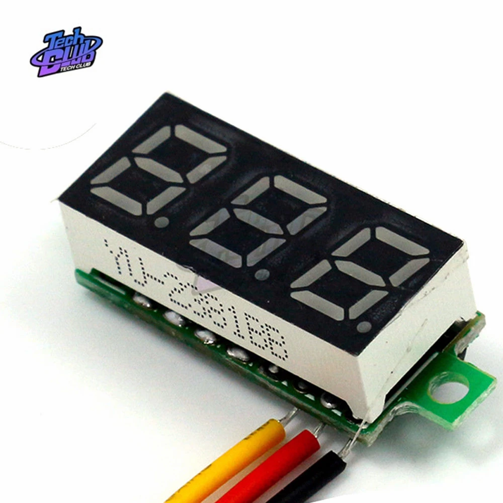 Mini voltmètre à jauge de 0.28 pouce, voltmètre à 3 fils, affichage LED, panneau numérique, détecteur, outils de surveillance, DC 0-100V