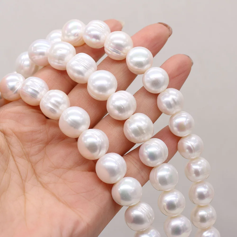 Natural Freshwater White Pearl Beads Round Exquisite Loose Bead For Jewelry Making DIY Charm Bracelet Necklace Accessories 8-9mm