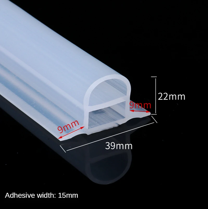 1M Bathroom Water Stopper Flood Barrier Water Dam Wet and Dry Separation Silicone Rubber Door Bottom Sealing Strip Home Hardware